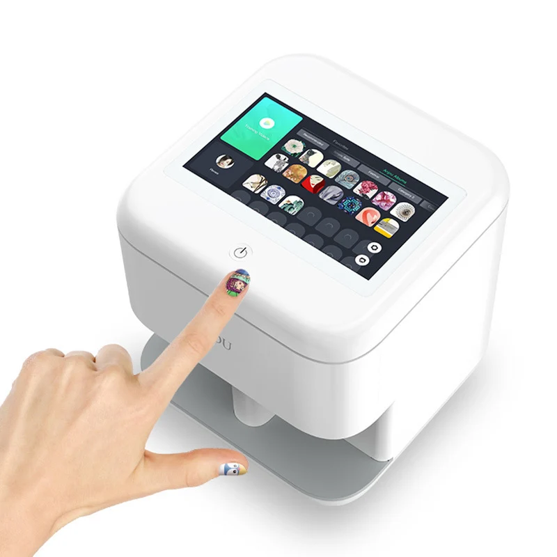 Selecting a nail design on the machine's touch screen