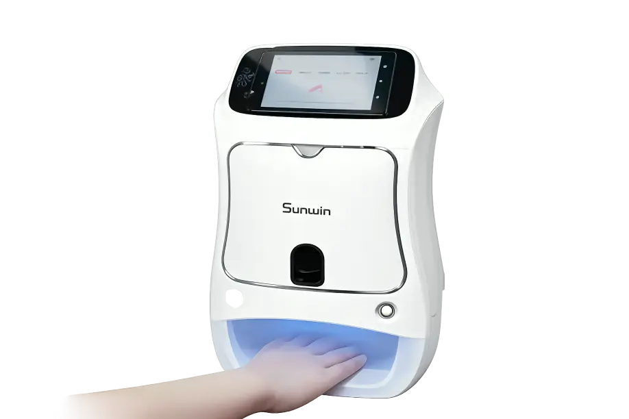 Curing printed nails under the built in UV lamp
