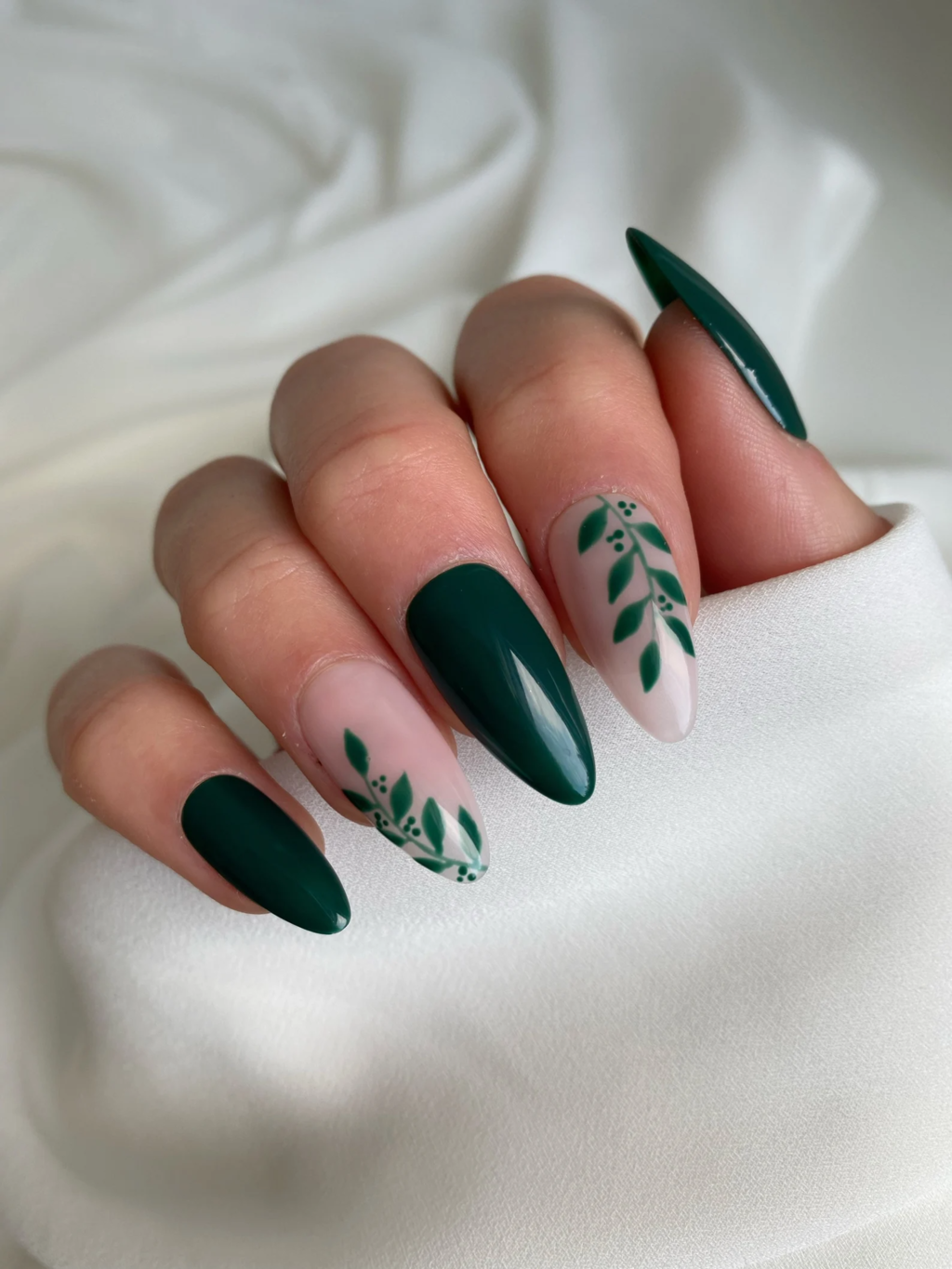 Printed nail art, blush floral set