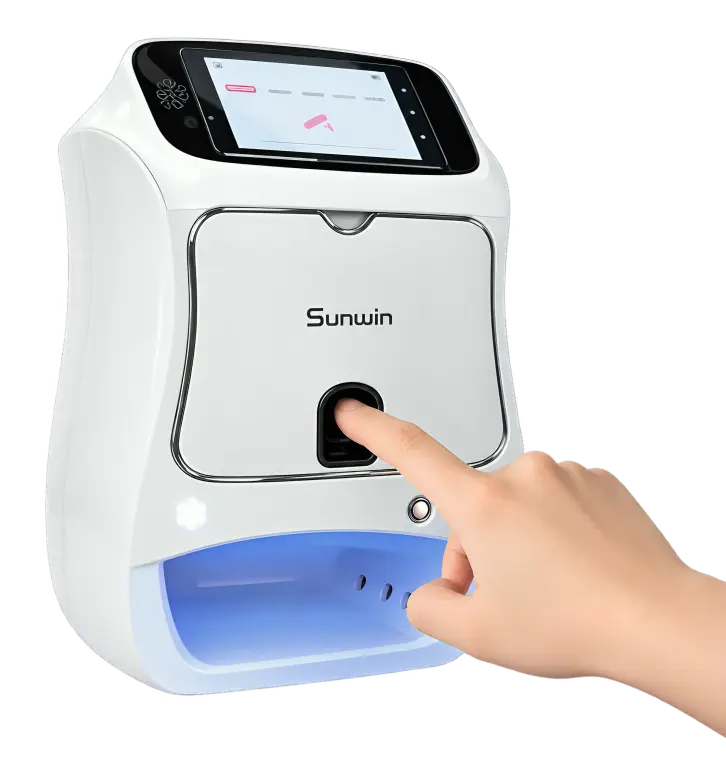 Placing a finger into the Sunwin nail printer